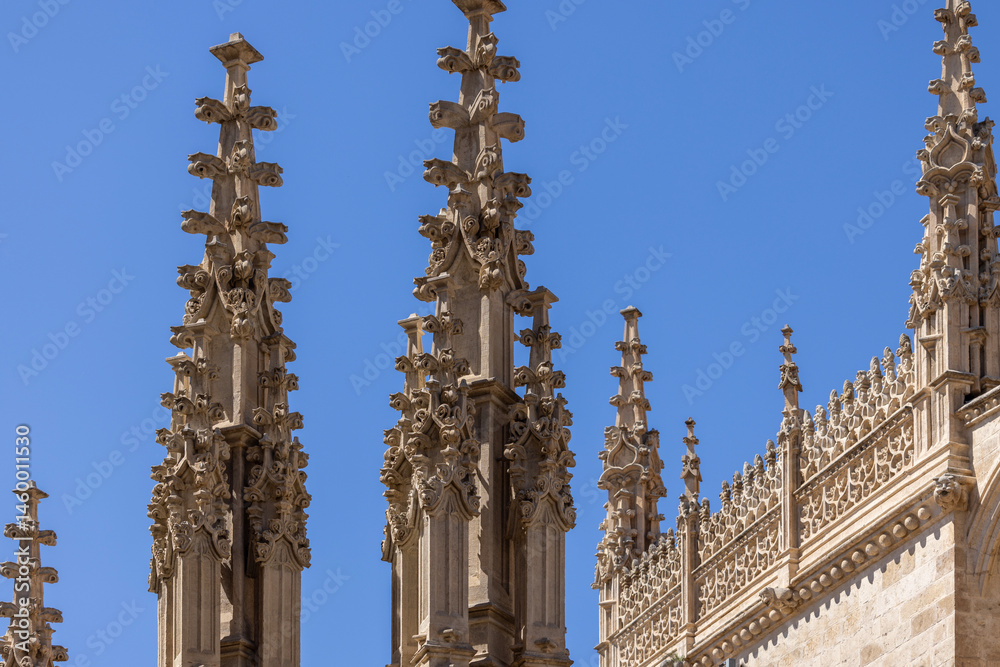 Top of Royal Chapel of Granada, located next to Granada Cathedral, Granada, Spain, Andalusia