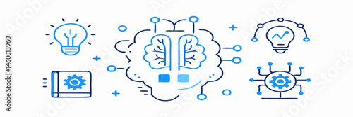 Brainpower, Ideas, Innovation:  Connected Mind Concept Illustration