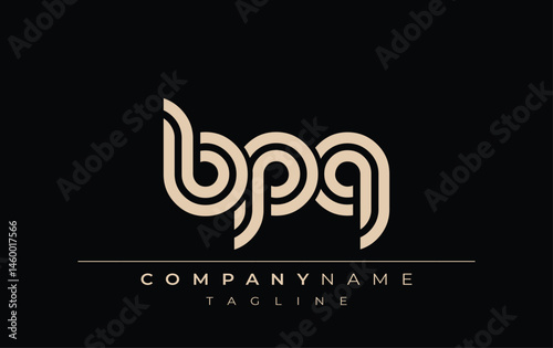 BPQ Creative Unique Modern Letter Logo Design. Stylized logo featuring a unique letter design, presenting abstract minimalist aesthetics and modern appeal.