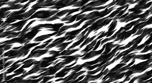 Abstract Black and White Fur Pattern - Animal Skin Texture Design
