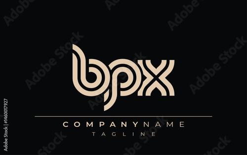 BPX Creative Unique Modern Letter Logo Design. Stylized logo featuring a unique letter design, presenting abstract minimalist aesthetics and modern appeal.