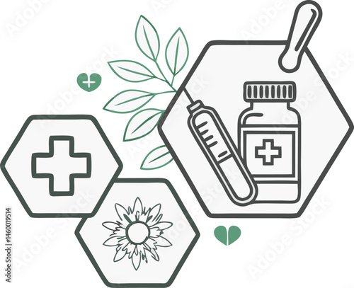 Alternative Medicine Vector Design with Set
