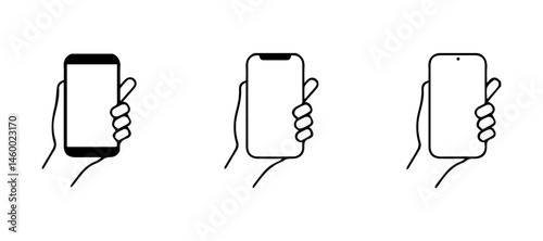 Mobile Phone icon Hand Line Modern Design