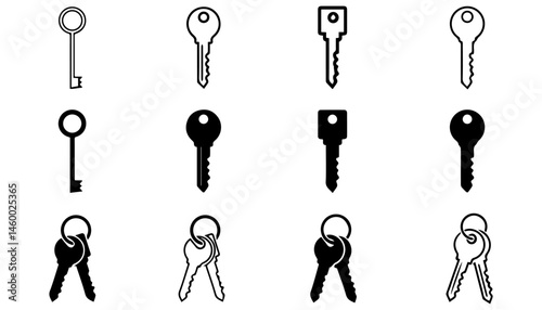 Key set icon on white background.