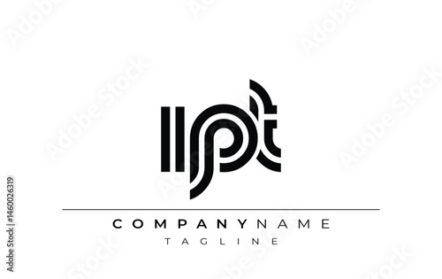 IPT Creative Unique Modern Letter Logo Design. Stylized logo featuring a unique letter design, presenting abstract minimalist aesthetics and modern appeal.