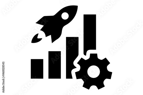Startup icon on white background. Vector illustration.