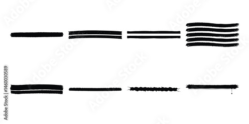 Minimal black brush line pack