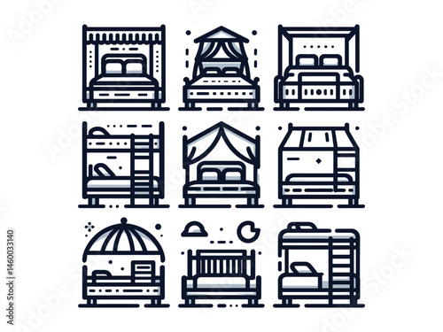 Bed Vector Icon Pack