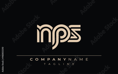 NPS Creative Unique Modern Letter Logo Design. Stylized logo featuring a unique letter design, presenting abstract minimalist aesthetics and modern appeal.