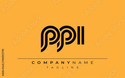 PPI Creative Unique Modern Letter Logo Design. Stylized logo featuring a unique letter design, presenting abstract minimalist aesthetics and modern appeal.
