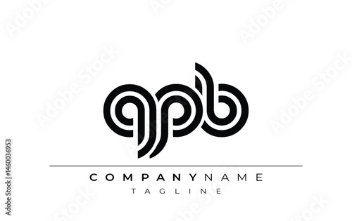 QPB Creative Unique Modern Letter Logo Design. Stylized logo featuring a unique letter design, presenting abstract minimalist aesthetics and modern appeal.