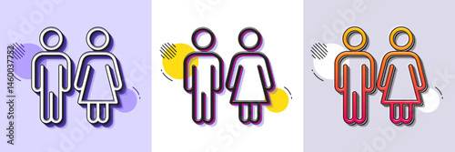 Restroom line icon. Halftone dotted pattern. Gradient icon with grain shadow. WC toilet sign. Public lavatory symbol. Line restroom icon. Various designs. Vector