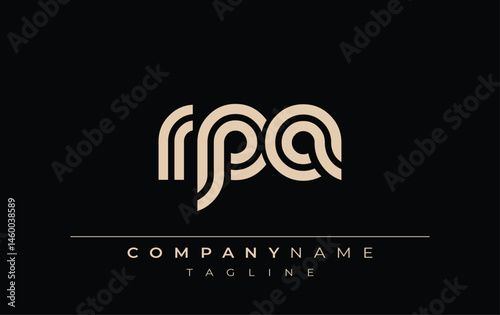 RPA Creative Unique Modern Letter Logo Design. Stylized logo featuring a unique letter design, presenting abstract minimalist aesthetics and modern appeal.