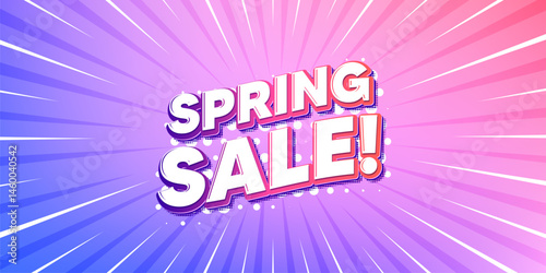Spring sale sun rays gradient banner. Light burst background. Spring Sale tag. Special offer price sign. Advertising Discounts symbol. Gradient sun rays. Sunburst light. Vector