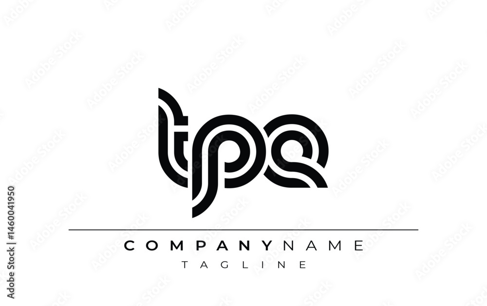 Fototapeta premium TPE Creative Unique Modern Letter Logo Design. Stylized logo featuring a unique letter design, presenting abstract minimalist aesthetics and modern appeal.