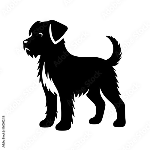 Silhouette Dog: Black and White Vector Illustration for Branding