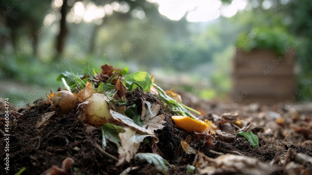 A timelapse image of a compost heap transforming organic waste into nutrientrich soil reflecting the process of sustainable waste management.