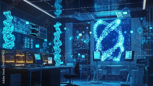 Wallpaper Mural Futuristic Medical Innovation, Abstract Visualization of Advanced Treatment and Research Torontodigital.ca