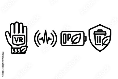 XR-eco icons showing knit, pulse, bar, shield