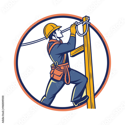 Vector art of a power lineman hard hat