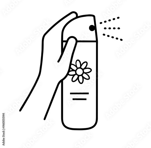 Hand Spraying Air Freshener Can with Flower, Aerosol Deodorizer for Bad Odor Elimination, Floral Scent Dispenser, Bathroom Hygiene, Indoor Air Care