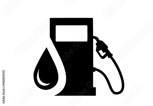 Fuel Pump with Droplet, Gasoline Station, Fueling Process, Oil Energy, Automotive Refueling, Petroleum Industry, Transportation Power Supply