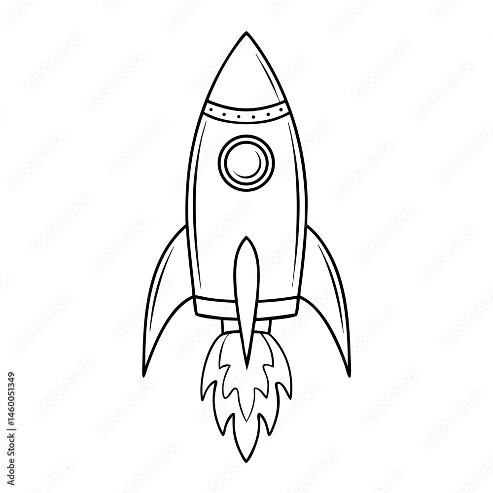 Outline Rocket Vector Illustration – Minimal Line Art of Space Rocket
Outline Rocket Vector Illustration – Minimal Line Art of Space Rocket
