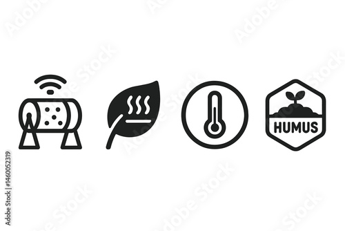 The compost-home icons are tumbler, leaf, ring, and badge