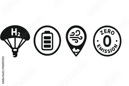 Icons of H₂-flight are connected by representations of a nozzle, gauge, pin, and badge