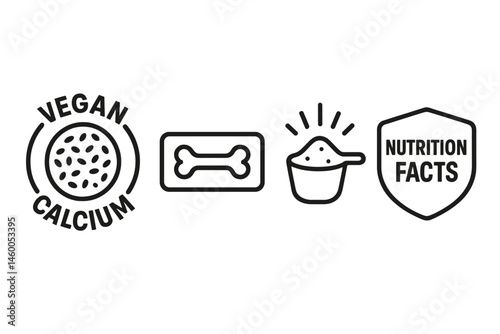 Icons of sesame and calcium are depicted as a seed, bar, scoop, and badge