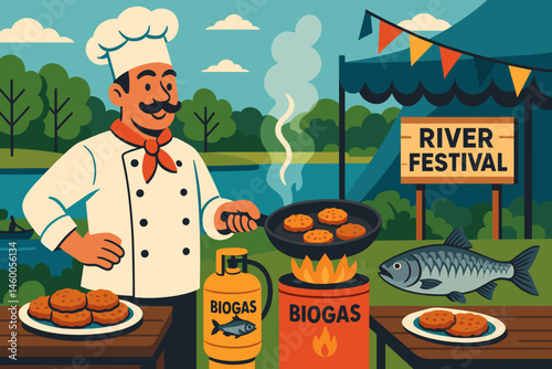 The culinary landscape of invasive species was flat, marked by the sound of sizzling fritters, a gas dome, and a crowd of people