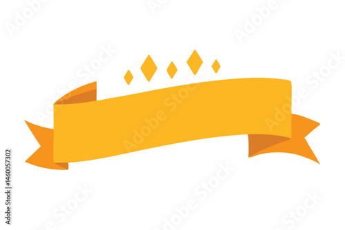Gold banner with diamonds on top provides space for text or labels