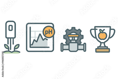 Icons for Orchard-IoT include representations of a sensor, chart, valve, and trophy