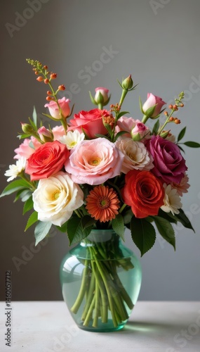 Wallpaper Mural Elegant floral arrangement, vibrant blooms in a vase , romantic, gerbera, arrangement Torontodigital.ca
