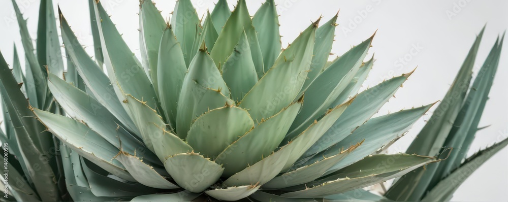 Fototapeta premium Agave plant isolated on pure white background , leaves, americana, leaf