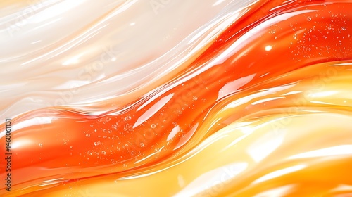 Abstract Fluid Texture with Swirling Red Orange and Yellow Hues