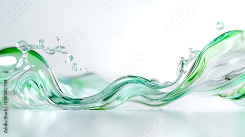 Abstract Fluid Texture with Vibrant Green Streaks