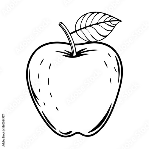 "Minimal Apple Silhouette  Outline Vector Fruit Illustration"

