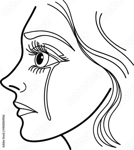 Delicate line drawing of a loving mother cradling her child representing maternal care and tenderness vector illustration