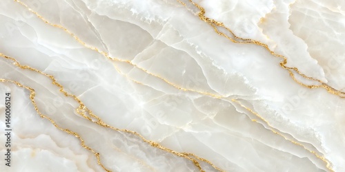 Elegant white marble texture with shimmering gold veins creates luxurious abstract backgrounds