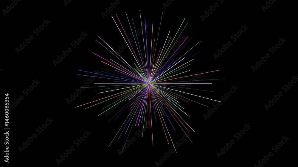 Fototapeta premium Radiant Light Lines on Black Abstract Background
