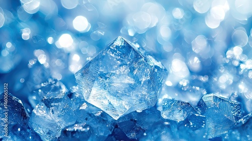 Crisp, cool ice cubes in a close-up