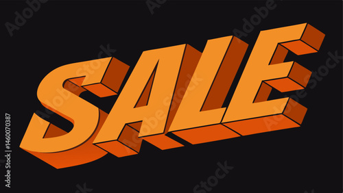 Slanted Typography SALE displayed in an Italicized bold typeface rendered in bright orange slightly slanted for a dynamic feel on a simple black background.