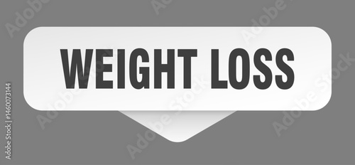 weight loss sticker. weight loss sign isolated on gray background