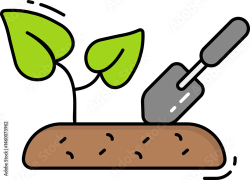 gardening illustration on a white background     
