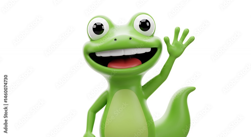 Naklejka premium Friendly cartoon lizard character