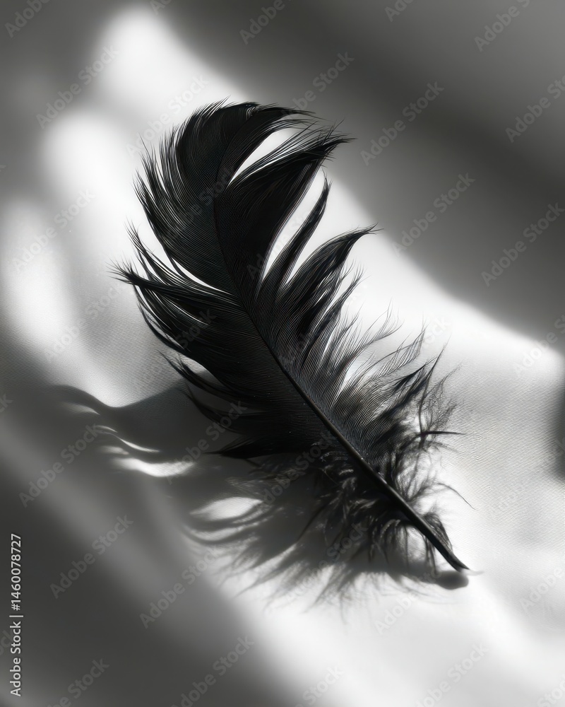 Obraz premium feather on gray background