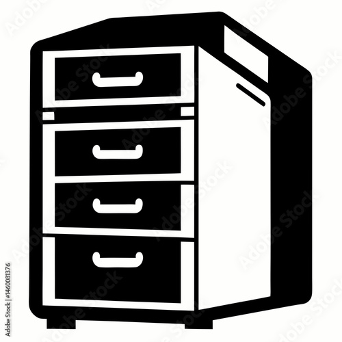 set of drawers Vector icon illustration silhouette Graphics design image white background