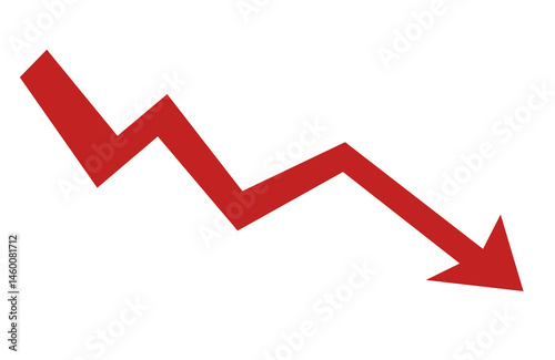 Down arrow crisis business market. Economy financial crash concept. Economic crisis recession. Economic decline. Stock exchange crisis