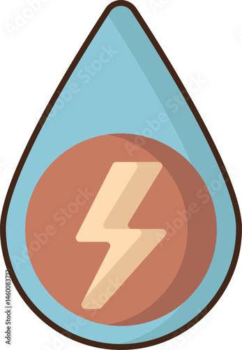 hydro power illustration on a white background     